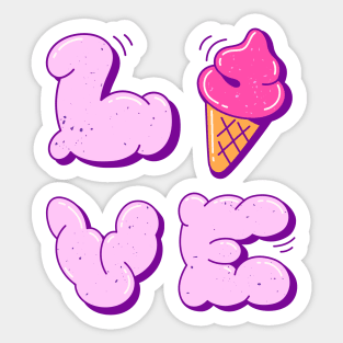 Retro Ice cream Sweet  - Love Sticker